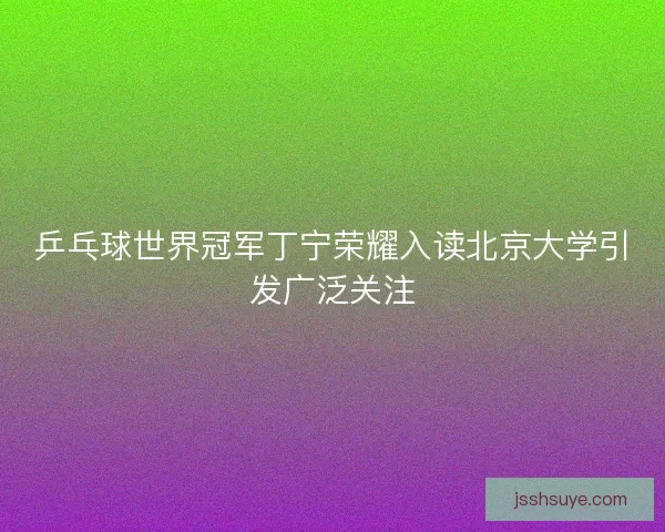 乒乓球世界冠军丁宁荣耀入读北京大学引发广泛关注